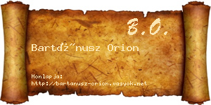 Bartánusz Orion névjegykártya